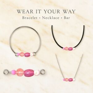 Heart Glow Vibe Bar – Pink Jade • Cherry Quartz • Pink Agate • Pink Shell